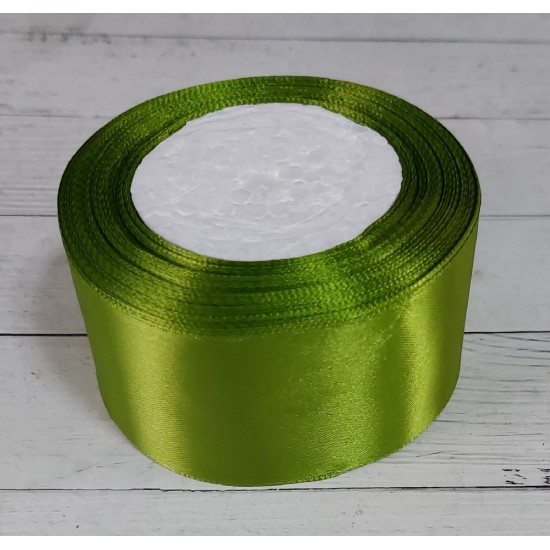 ОПТ Ленты атласные однотонные 5 см*25 ярдов (цв. оливковый 95), цена за катушку